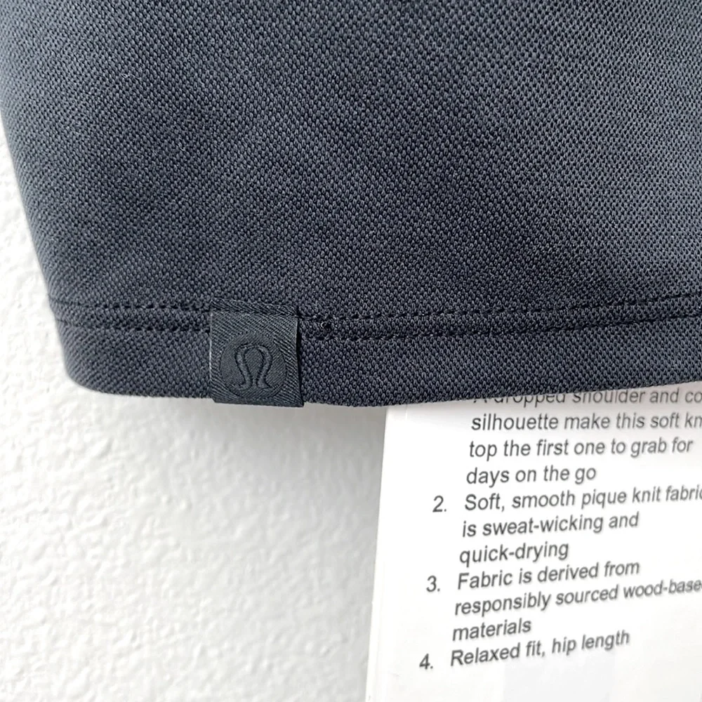 NWT Lululemon Capped Short Sleeve Tee Black Size 4 - Picture 6 of 9